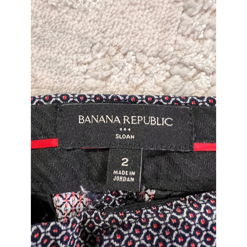 Banana Republic Sloan Fit Geometric Print Career Work Pants Size 2 - Picture 9 of 14